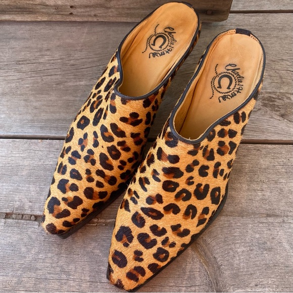 Charlie 1 Horse Shoes - Charlie 1 Horse Calf Hair Leopard Print Mules
